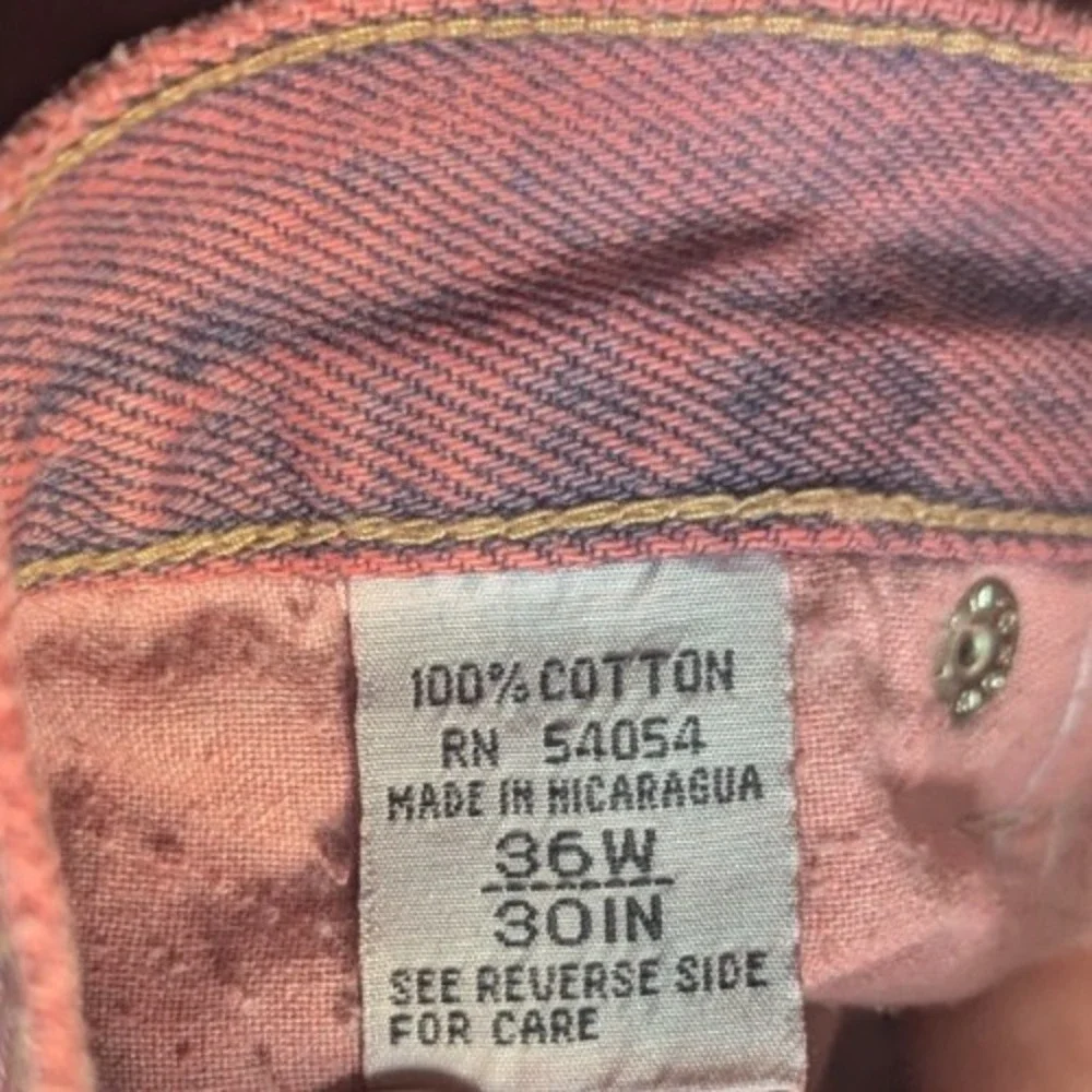 Bugle Boy Gold Crest  Vintage 90s Blue Loose Fit Jeans Red Grunge 36x30